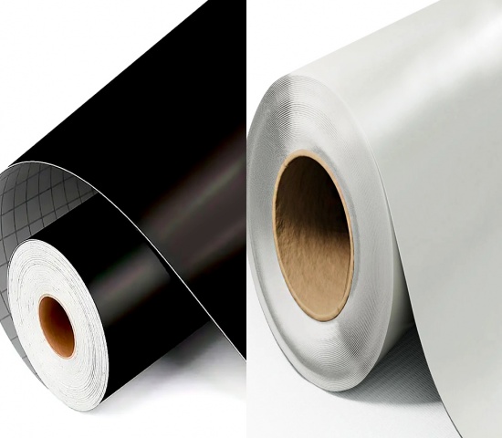 Vinilo de Corte Blanco y Negro Duración 3 Años Acabado Glossy