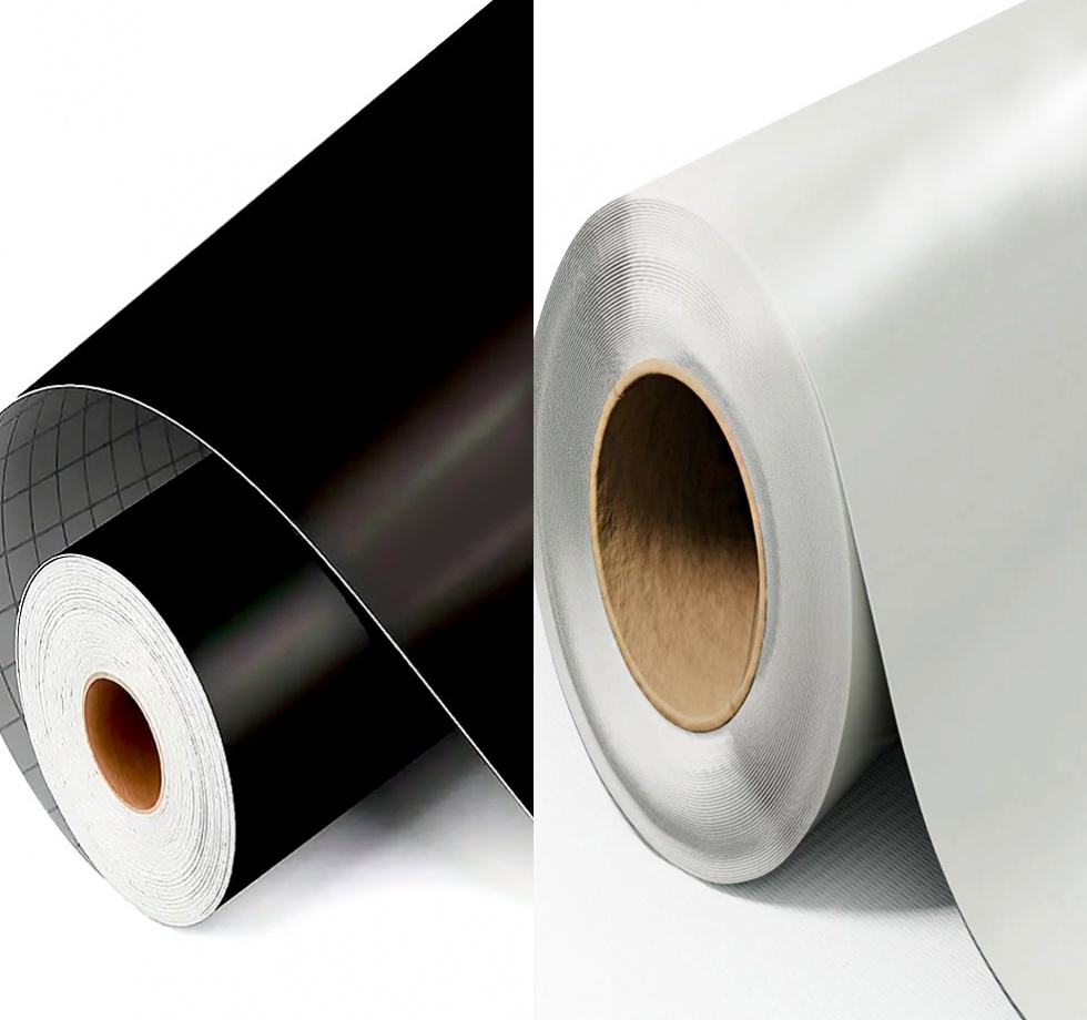 Vinilo de Corte Blanco y Negro Duración 3 Años Acabado Glossy